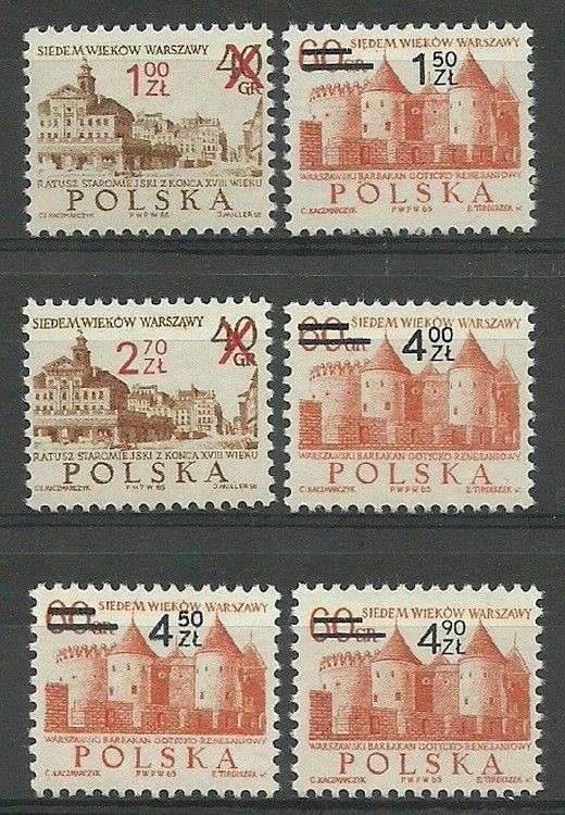 Znaczek Polska 1972 Mi 2195-2200 Fi 2048-2053 Czyste **