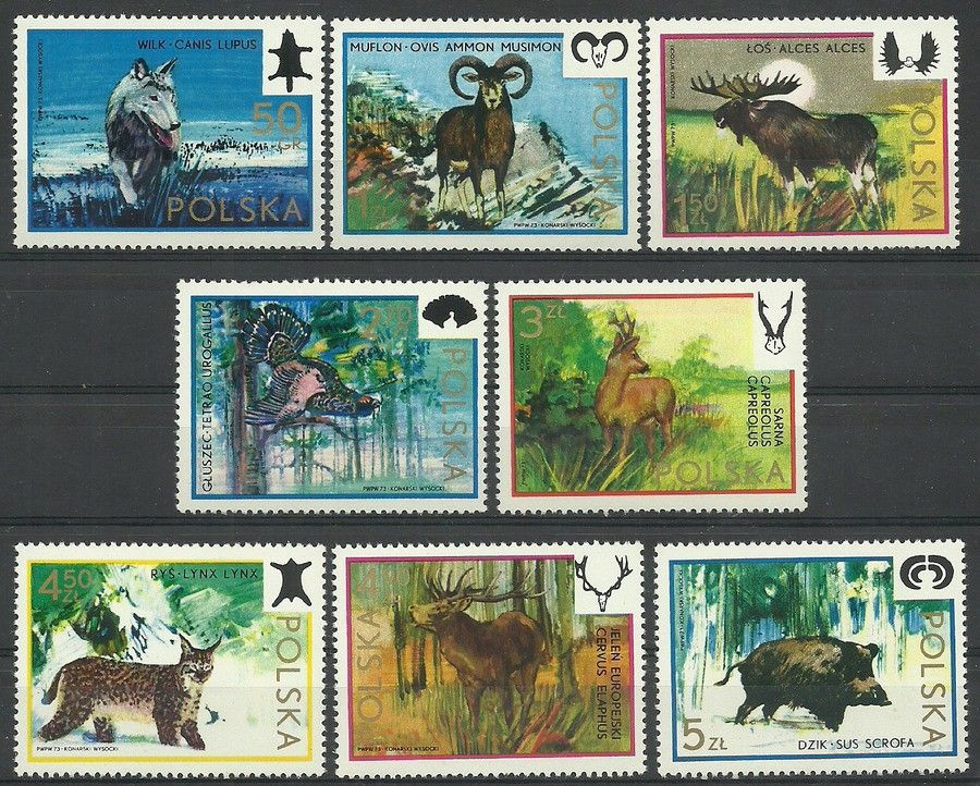 Znaczek Polska 1973 Mi 2247-2254 Fi 2100-2107 Czyste **