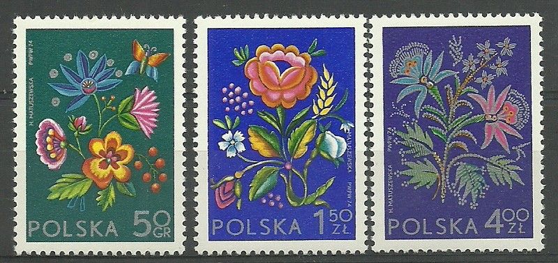 Znaczek Polska 1974 Mi 2309-2311 Fi 2161-2163 Czyste **