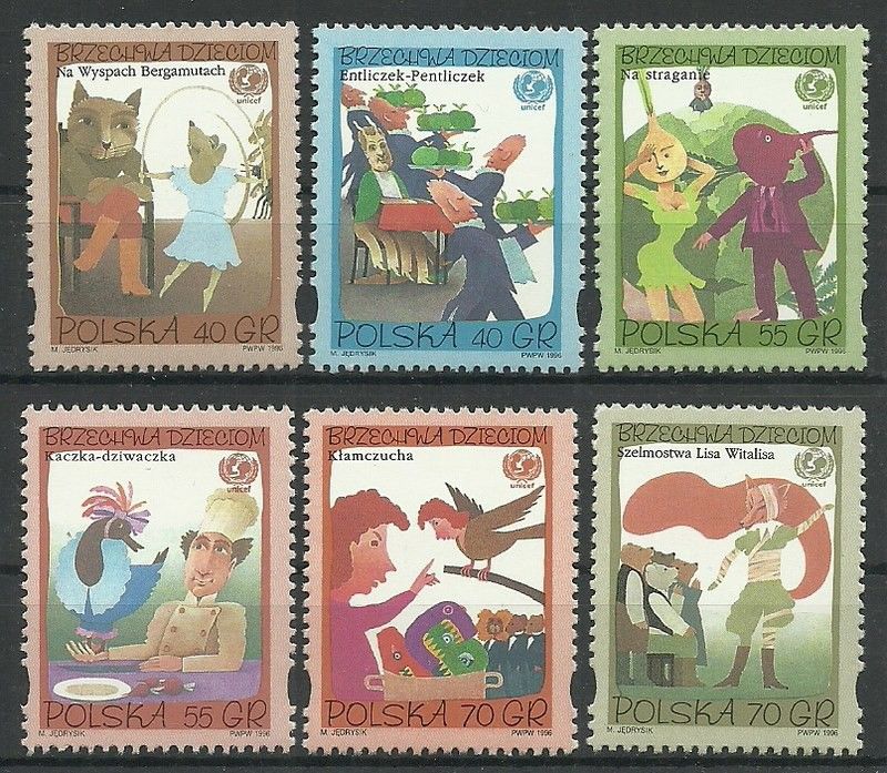 Znaczek Polska 1996 Mi 3591-3596 Fi 3441-3446 Czyste **