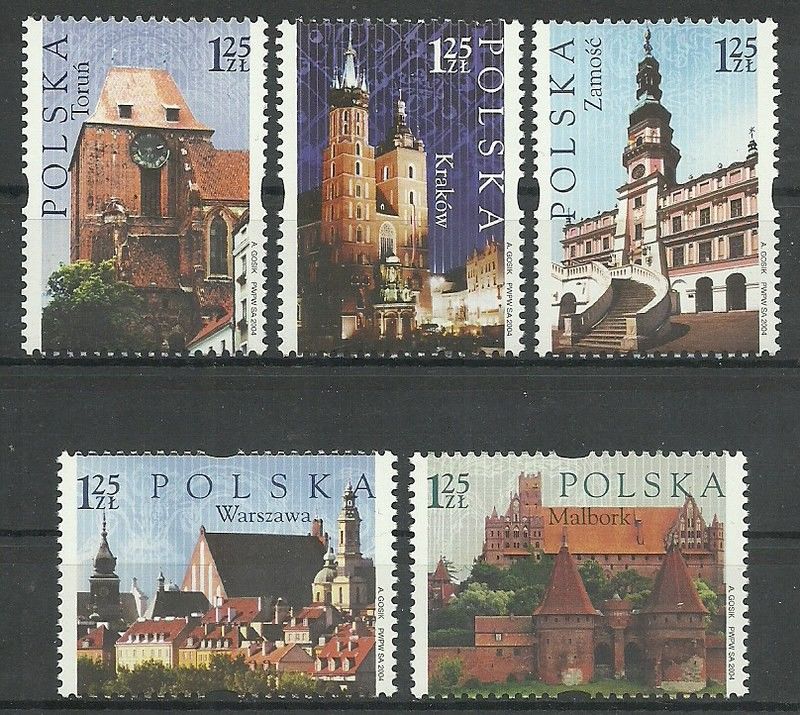 Znaczek Polska 2004 Mi 4155-4159 Fi 4005-4009 Czyste **