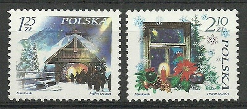 Znaczek Polska 2004 Mi 4160-4161 Fi 4010-4011 Czyste **