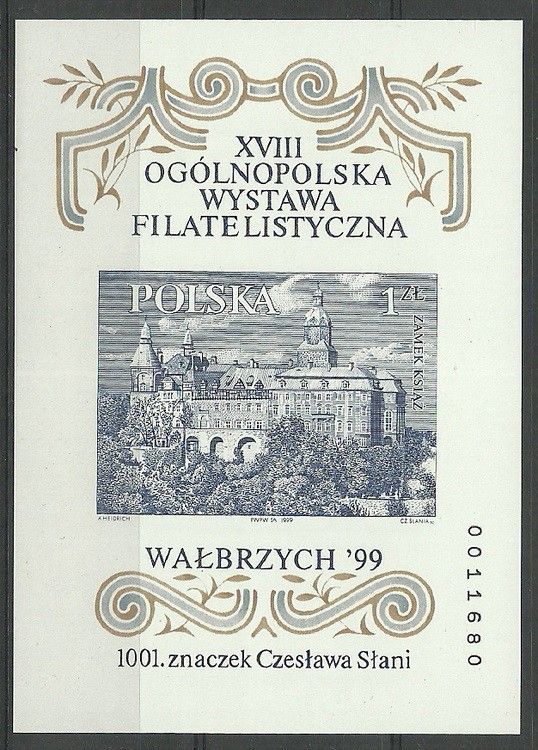 Znaczek Polska 1999 Mi bl 136B Fi bl 166A Czyste **