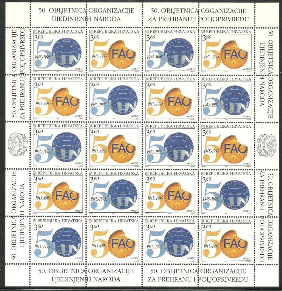 Znaczek Chorwacja 1995 Mi ark 347-348 Czyste **