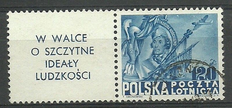 Znaczek Polska 1948 Mi zf 517 Fi Pw2 491 Stemplowane