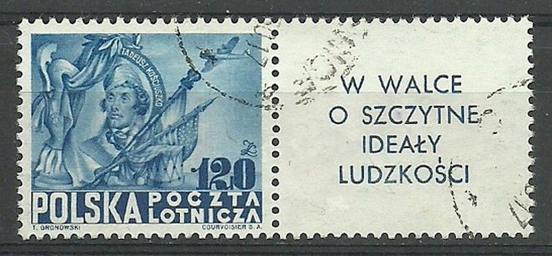 Znaczek Polska 1948 Mi zf 517 Fi Pw2 491 Stemplowane