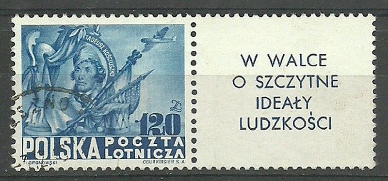Znaczek Polska 1948 Mi zf 517 Fi Pw2 491 Stemplowane