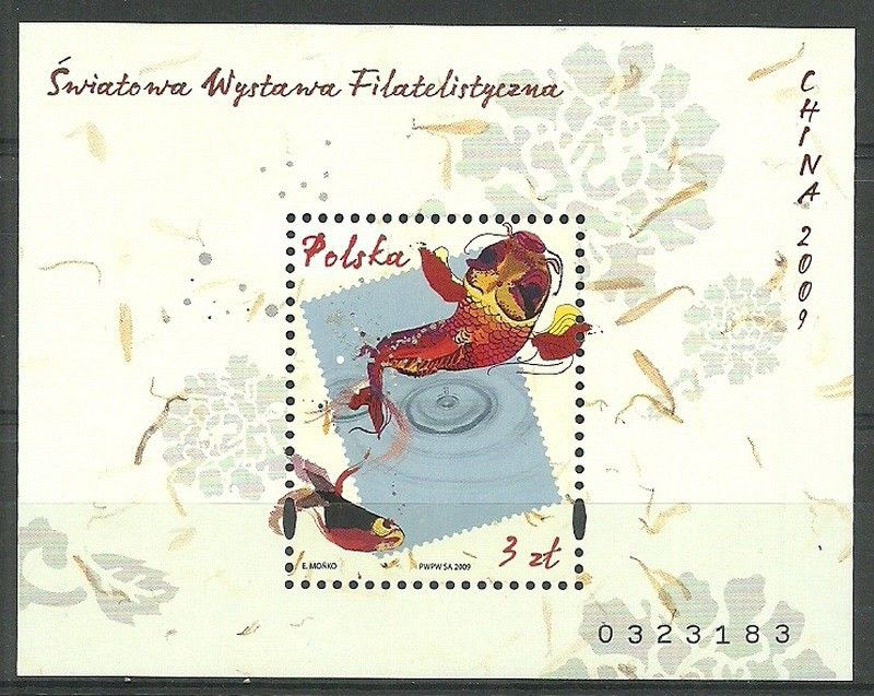 Znaczek Polska 2009 Mi bl 184 Fi bl 216 Czyste **