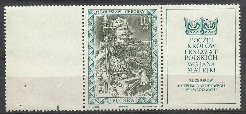 Znaczek Polska 1987 Mi zf 3131 Fi Pw pp 2983 Czyste **