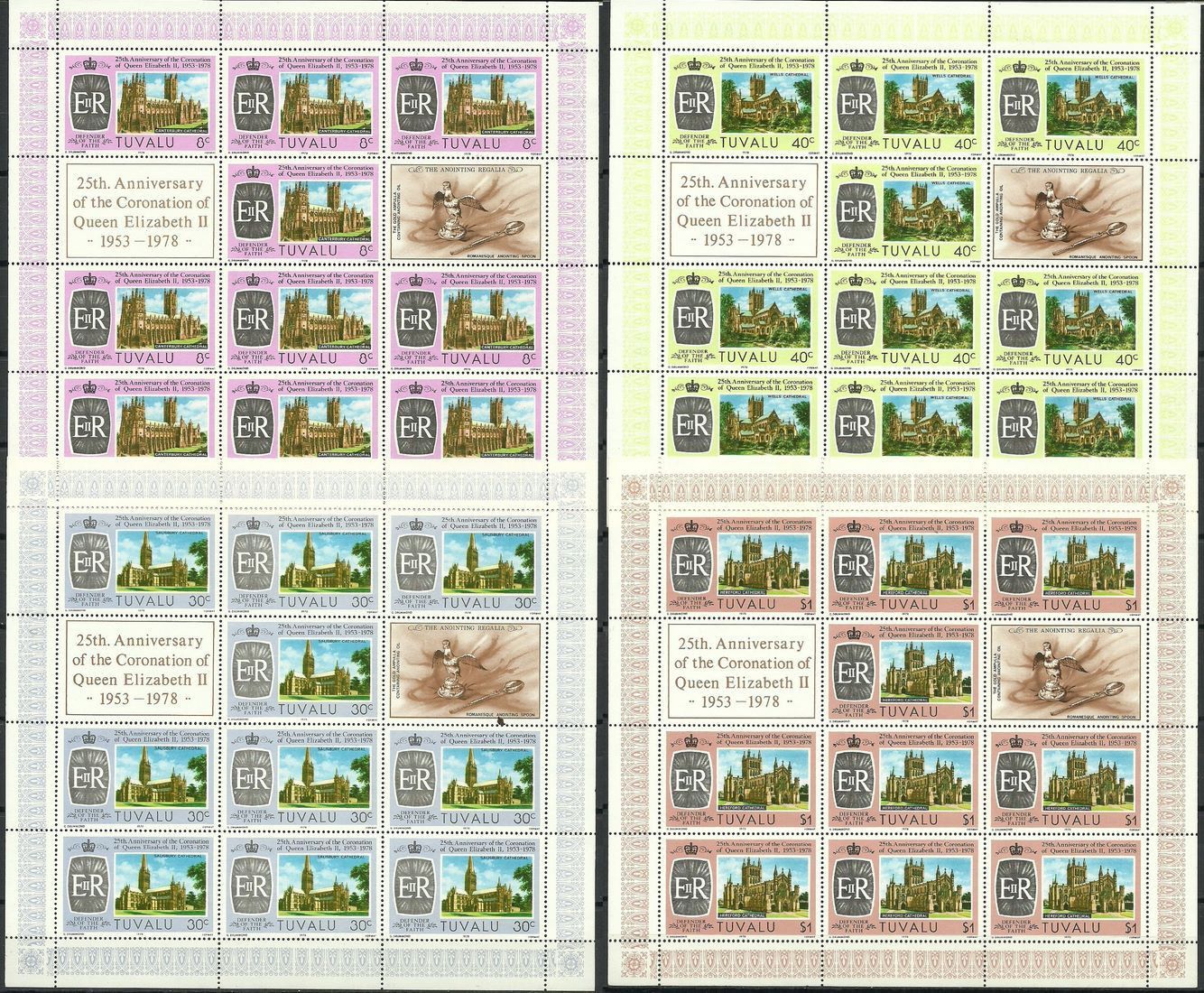 Znaczek Tuvalu 1978 Mi ark 68-71 Czyste **