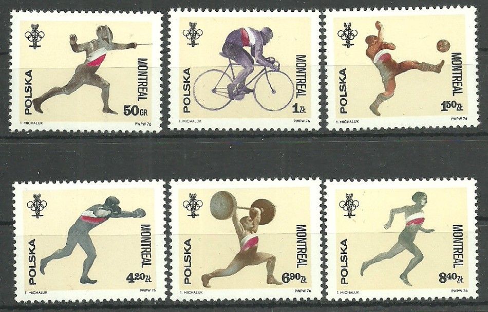 Znaczek Polska 1976 Mi 2452-2457 Fi 2305-2310 Czyste **