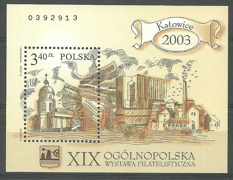 Znaczek Polska 2003 Mi bl 157 Fi bl 186B Czyste **