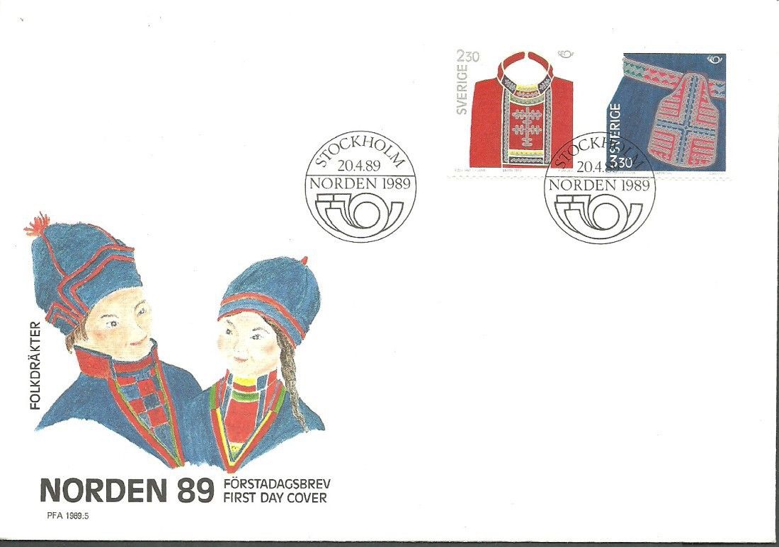 Znaczek Szwecja 1989 Mi 1537-1538 FDC