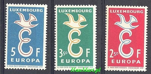 Znaczek Luksemburg 1958 Mi 590-592 Czyste **