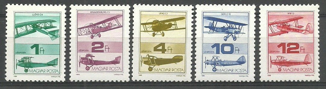Znaczek Węgry 1988 Mi 3984-3988 Czyste **