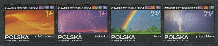 Znaczek Polska 2008 Mi 4355-4358 Fi 4205-4208 Czyste **