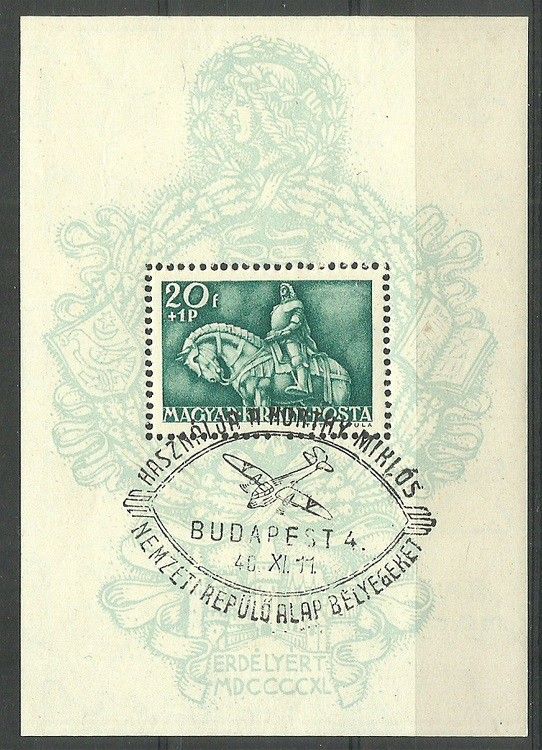 Znaczek Węgry 1940 Mi bl 8 Stemplowane