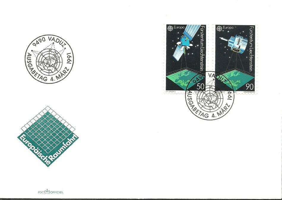 Znaczek Liechtenstein 1991 Mi 1011-1012 FDC