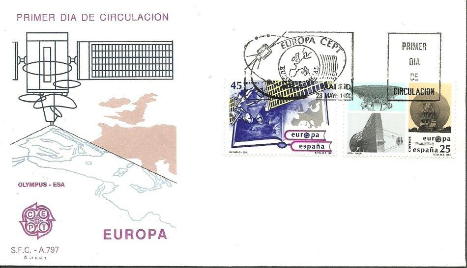 Znaczek Hiszpania 1991 Mi 2990-2991 FDC