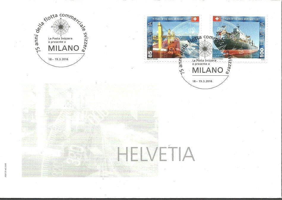 Znaczek Szwajcaria 2016 Mi 2427-2428 FDC