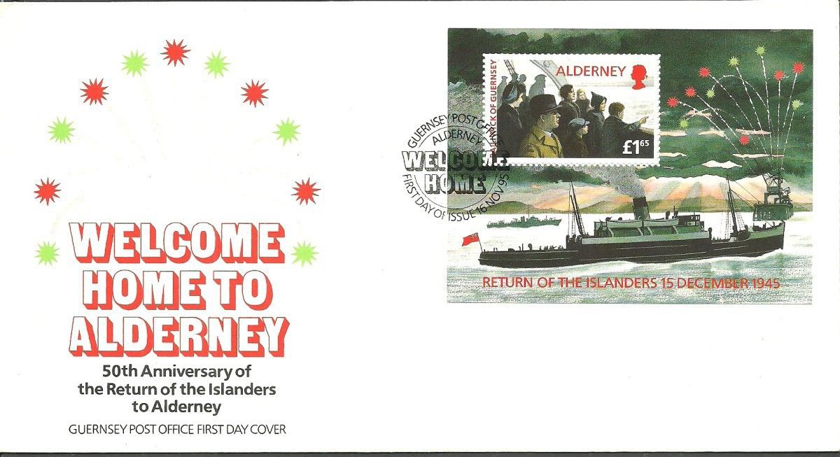 Znaczek Alderney 1995 Mi bl 1 FDC