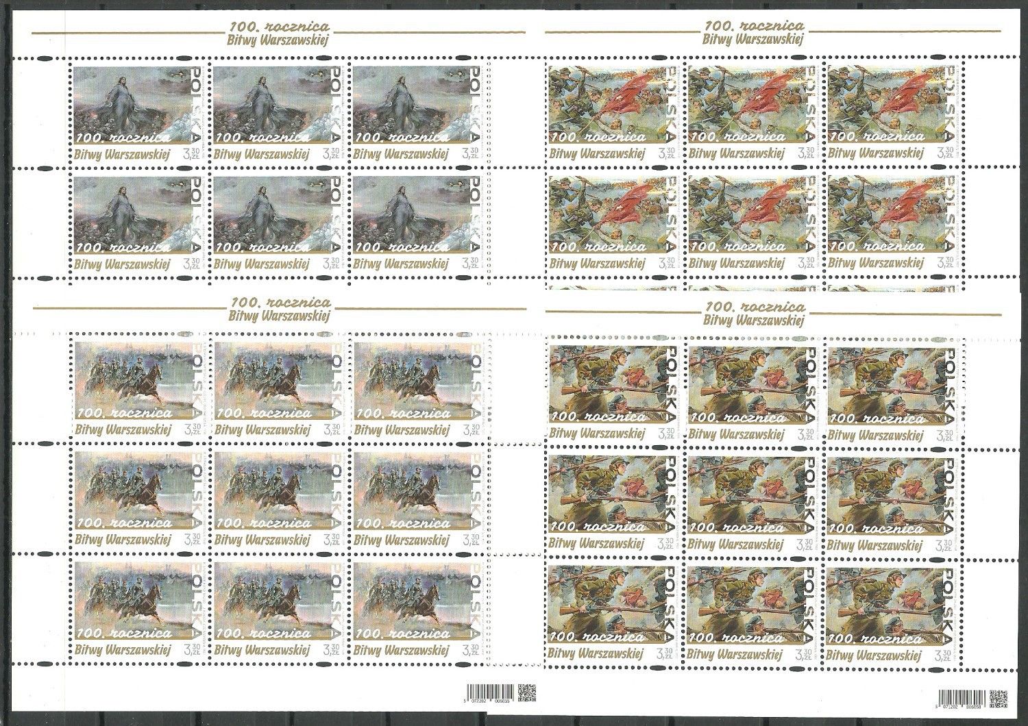 Znaczek Polska 2020 Mi ark 5220-5223 Fi ark 5070-5073 Czyste **