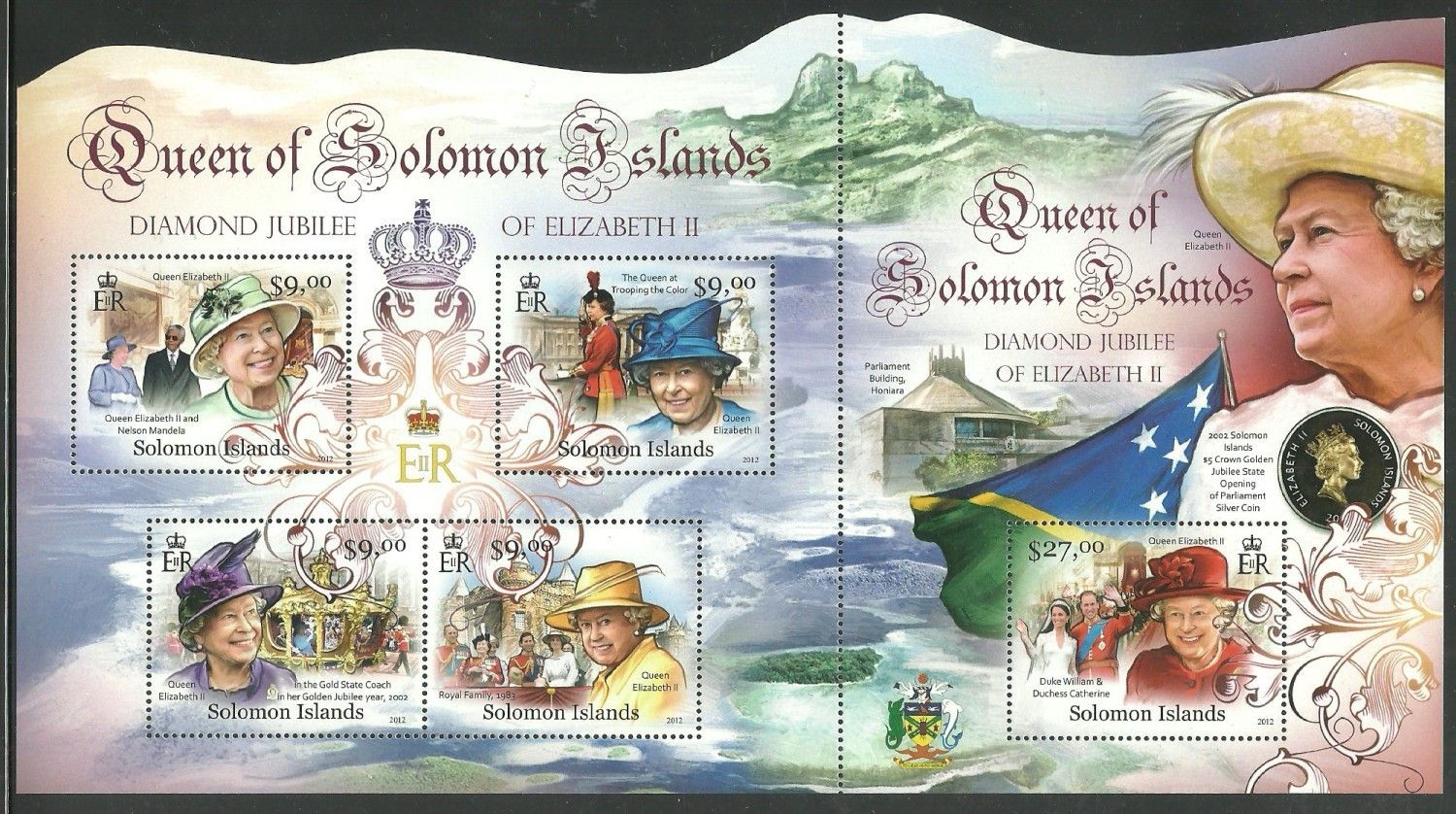 Znaczek Wyspy Salomona 2012 Mi ark 1541-1545 Czyste **
