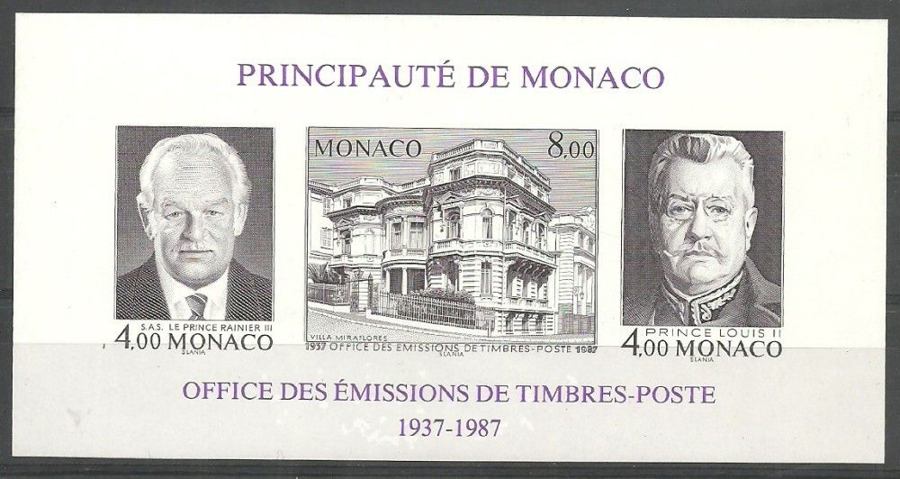 Znaczek Monako 1987 Mi bl 37B Czyste **