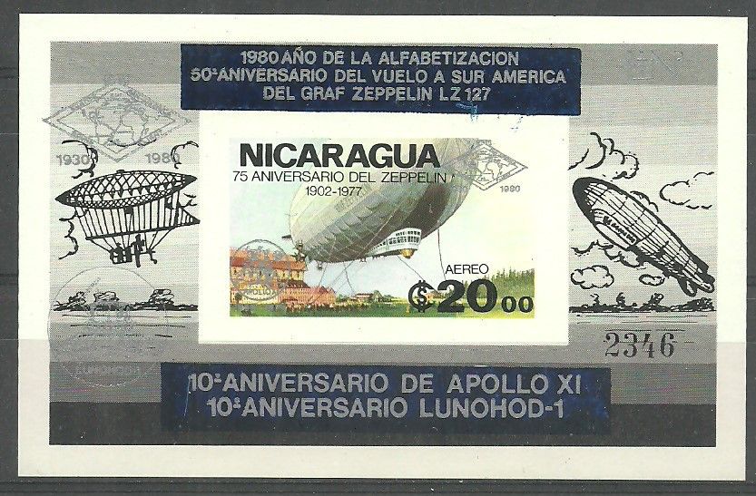 Znaczek Nikaragua 1980 Mi bl 131Ba Czyste **