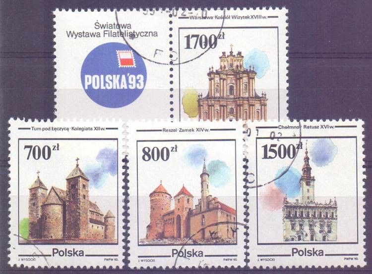 Znaczek Polska 1990 Mi 3302-3305 Fi 3154-3157ZF Stemplowane