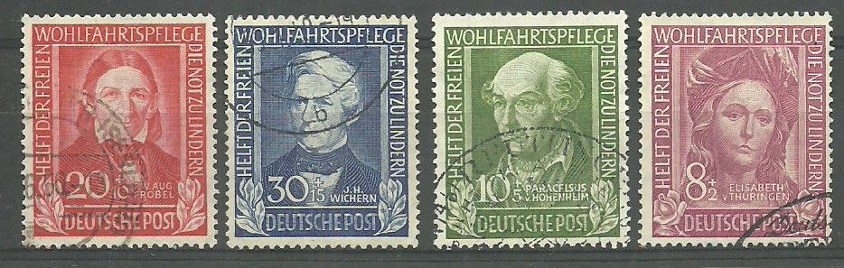 Znaczek Niemcy 1949 Mi 117-120 Stemplowane