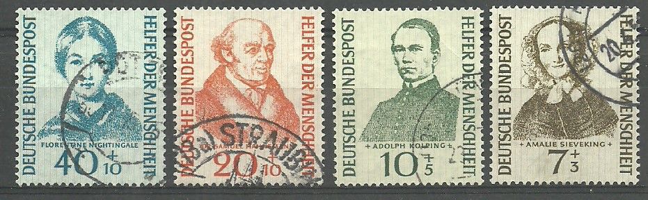 Znaczek Niemcy 1955 Mi 222-225 Stemplowane