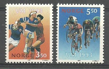 Znaczek Norwegia 1993 Mi 1129-1130 Czyste **