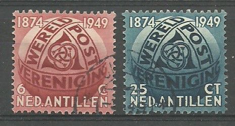 Znaczek Antyle Holenderskie 1949 Mi 4-5 Stemplowane