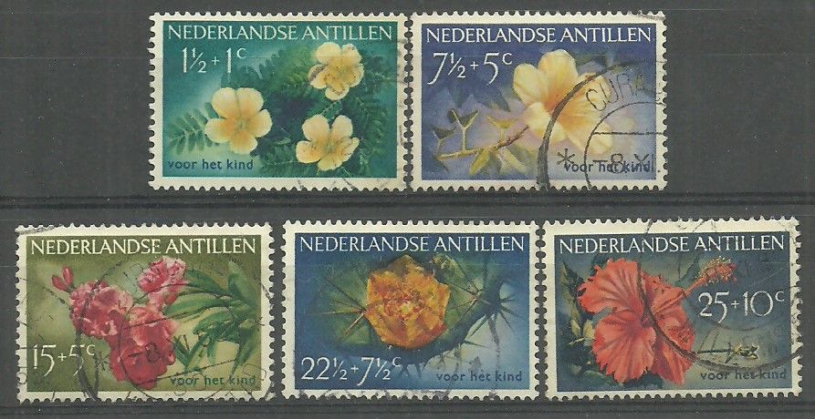 Znaczek Antyle Holenderskie 1955 Mi 43-47 Stemplowane