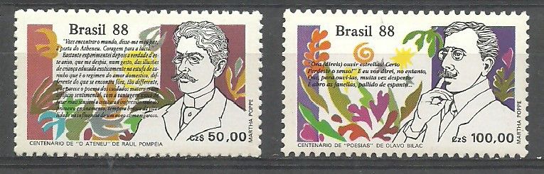 Znaczek Brazylia 1988 Mi 2269-2270 Czyste **