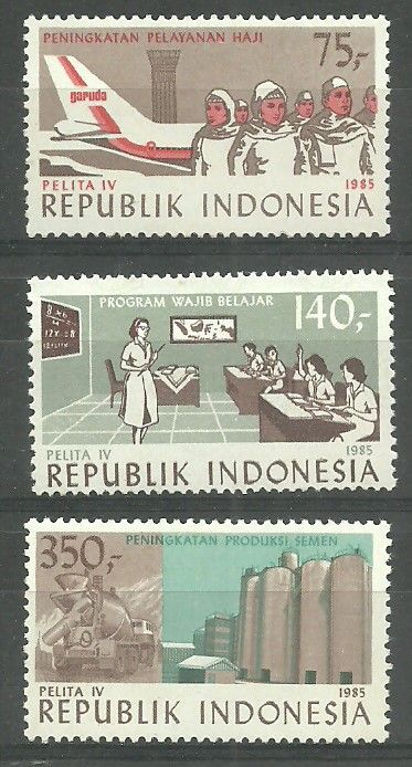 Znaczek Indonezja 1985 Mi 1165-1167 Czyste **