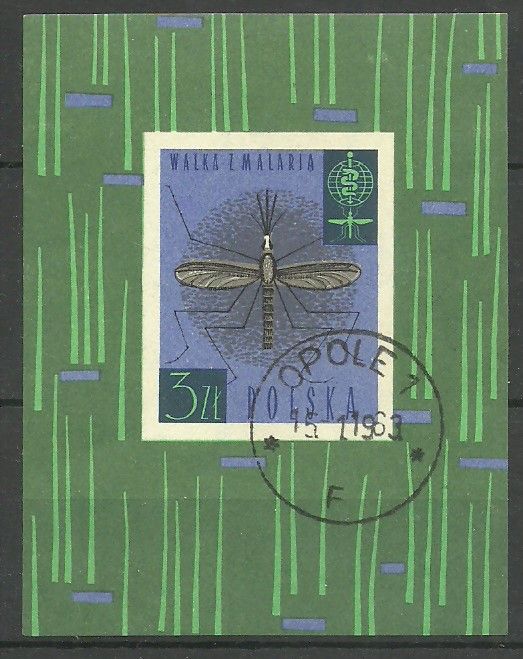 Znaczek Polska 1962 Mi abo bl 27 Fi bl 35 Stemplowane