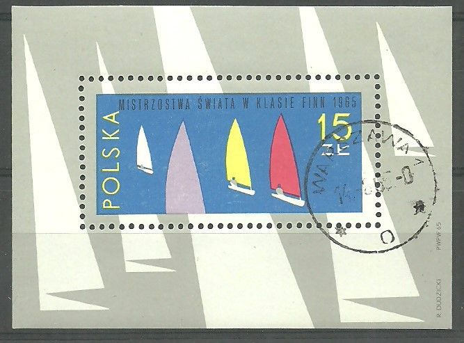 Znaczek Polska 1965 Mi abo bl 36 Fi bl 45 Stemplowane