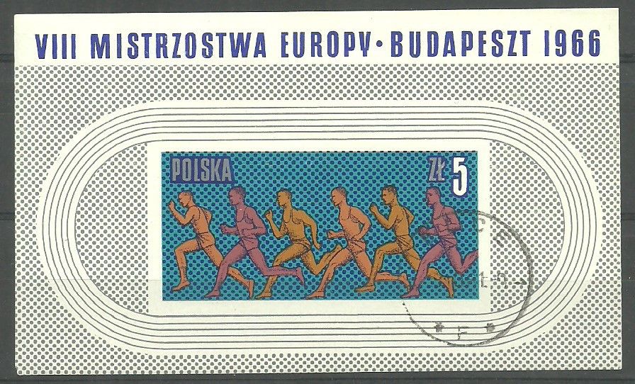Znaczek Polska 1966 Mi abo bl 39 Fi bl 47 Stemplowane