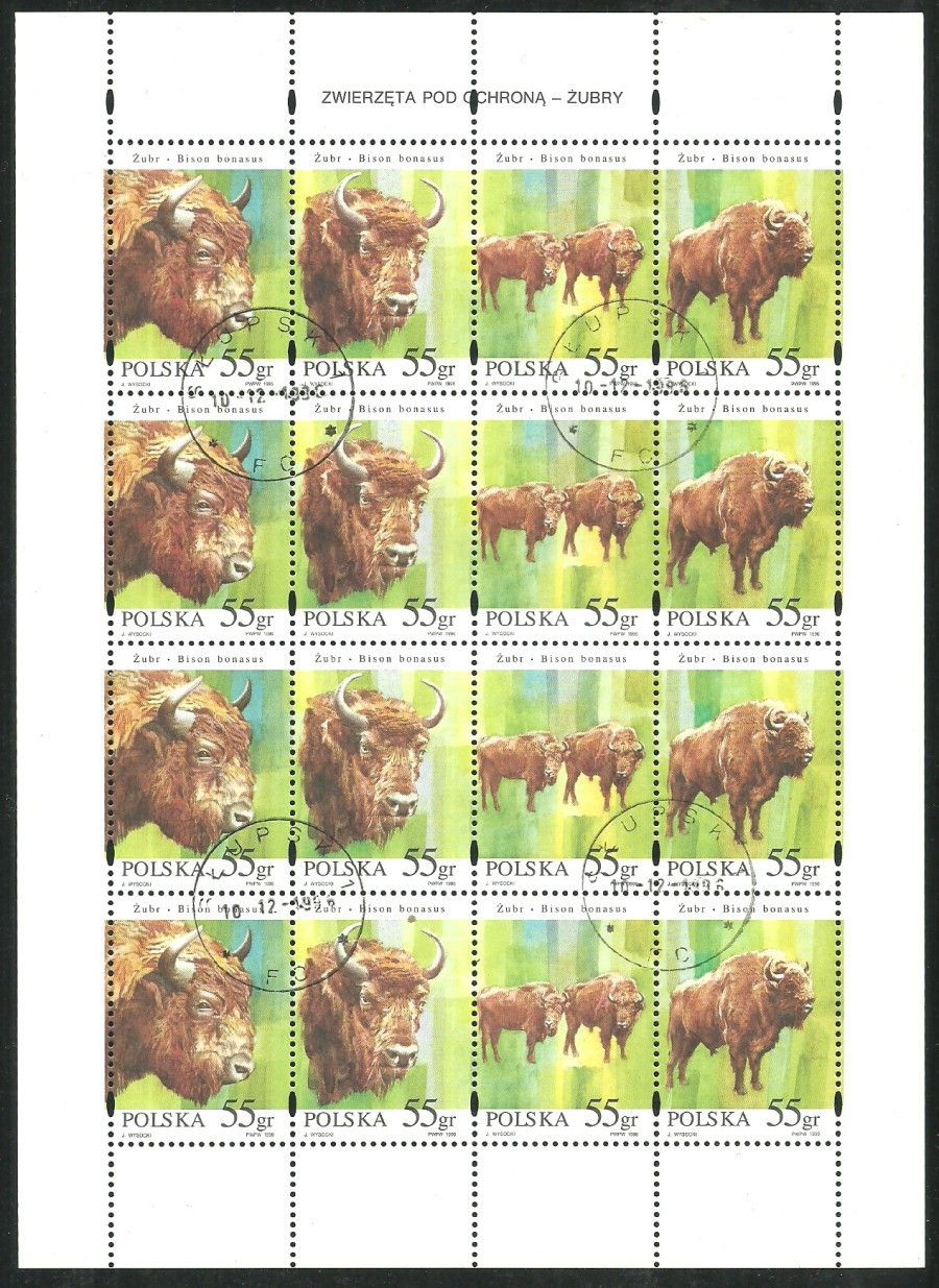 Znaczek Polska 1996 Mi abo ark 3629-3632 Fi ark 3481-3484 Stemplowane