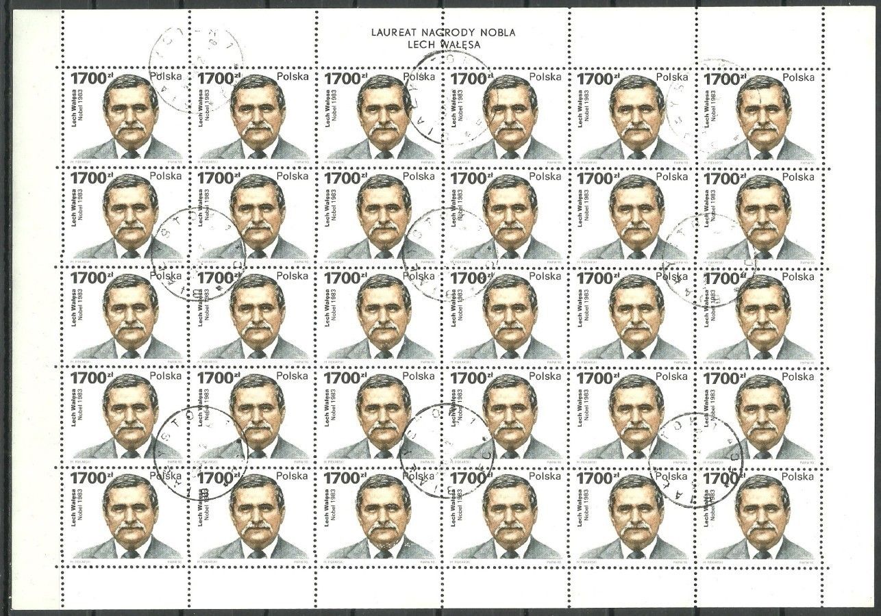 Polska 1990 Mi abo ark 3300 Fi ark 3152 Stemplowane
