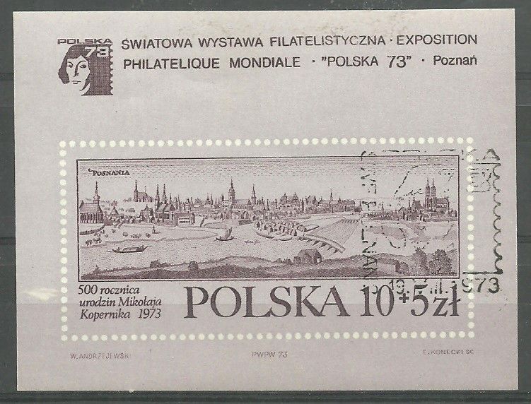 Znaczek Polska 1973 Mi abo bl 56 Fi bl 91 Stemplowane