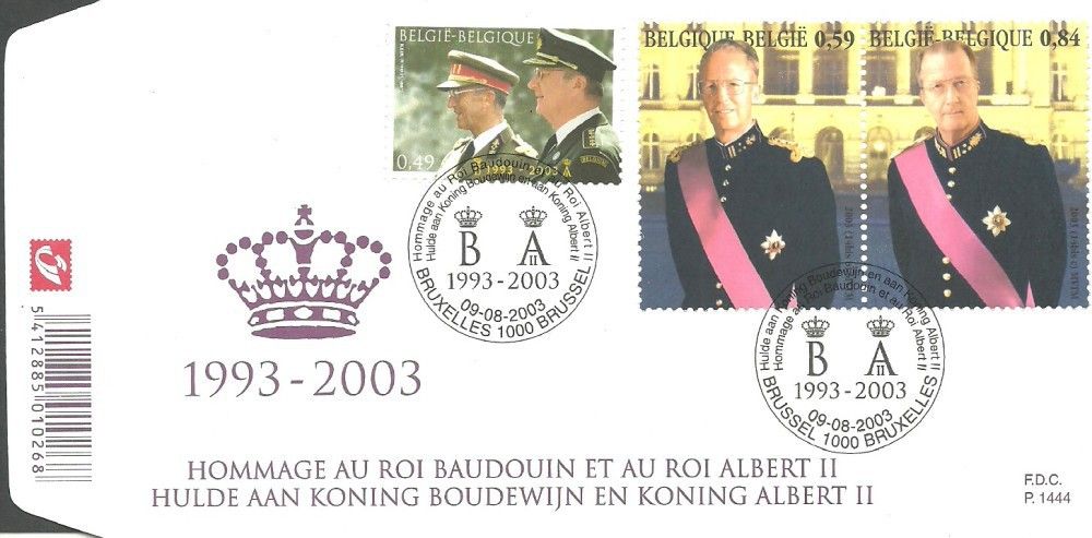Znaczek Belgia 2003 Mi 3248-3250 FDC