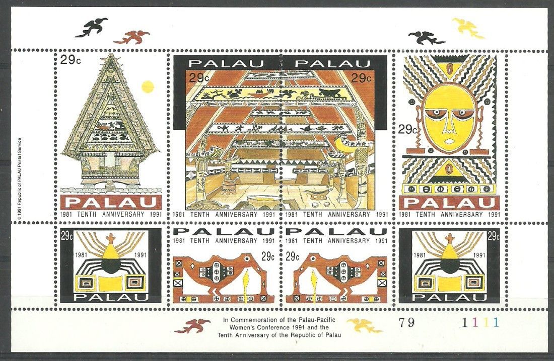 Znaczek Palau 1991 Mi ark 474-481 Czyste **