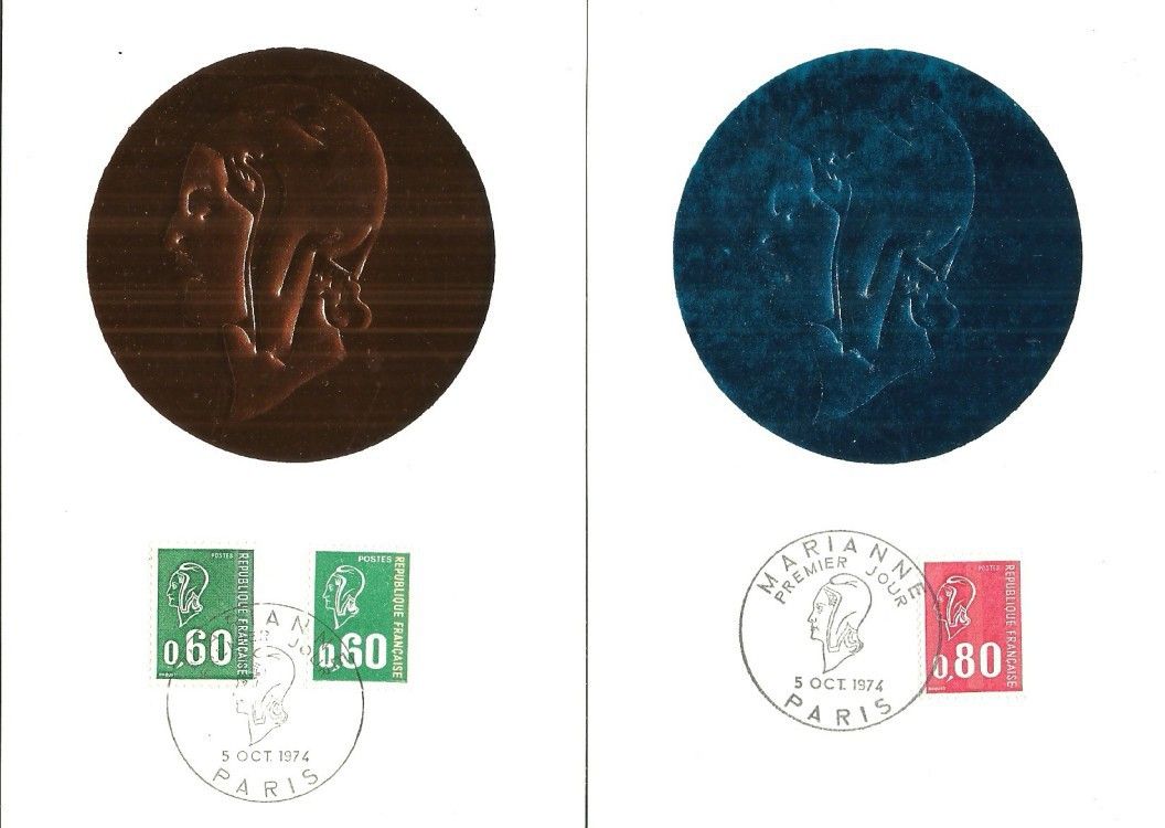 Znaczek Francja 1974 Mi 1888y-1889x Karta Max