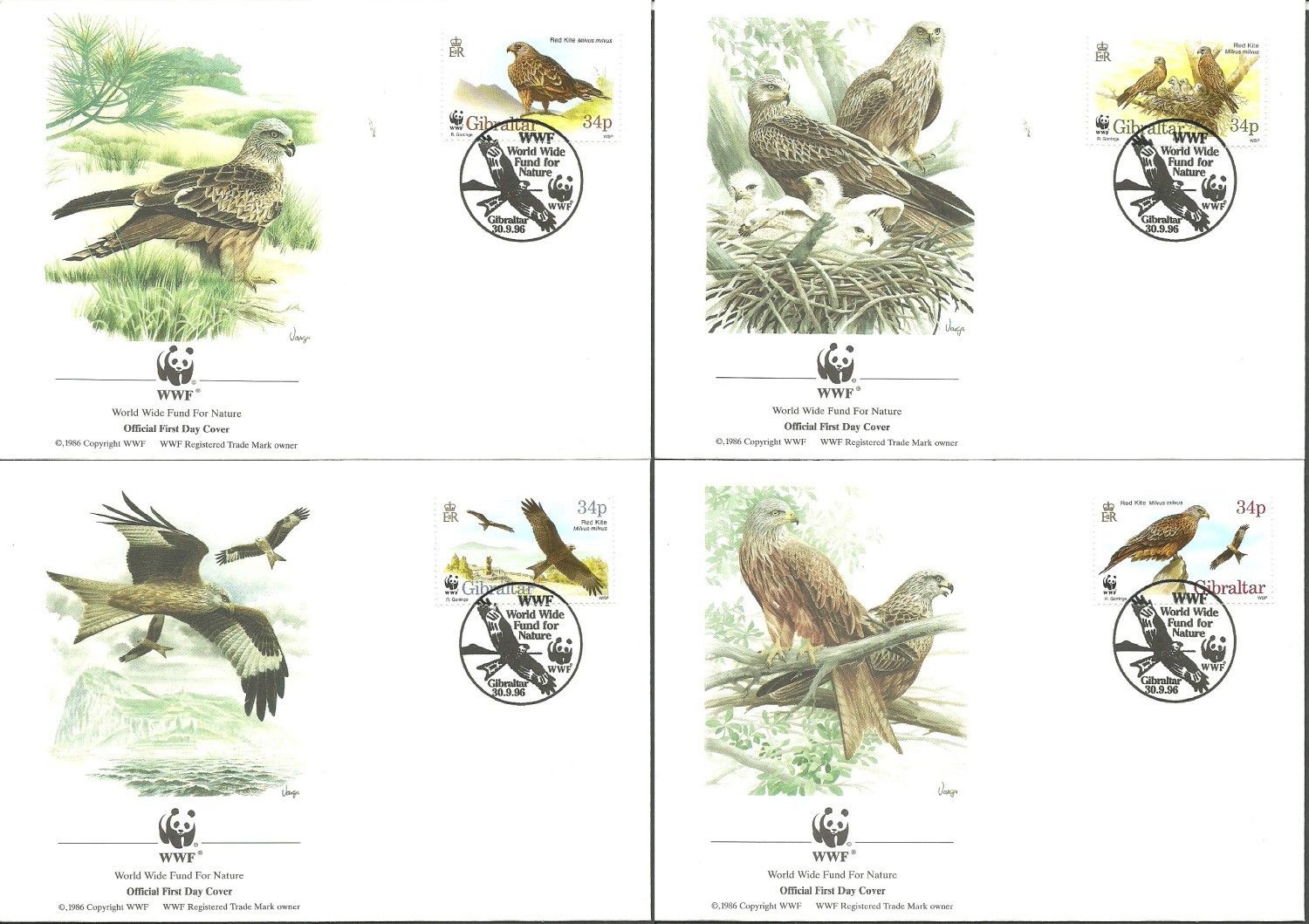 Znaczek Gibraltar 1996 Mi 774-777 FDC