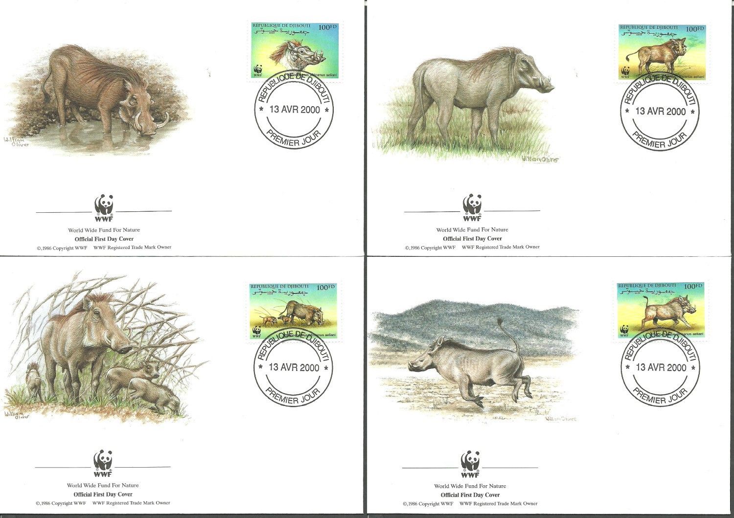 Znaczek Dżibuti 2000 Mi 678-681 FDC