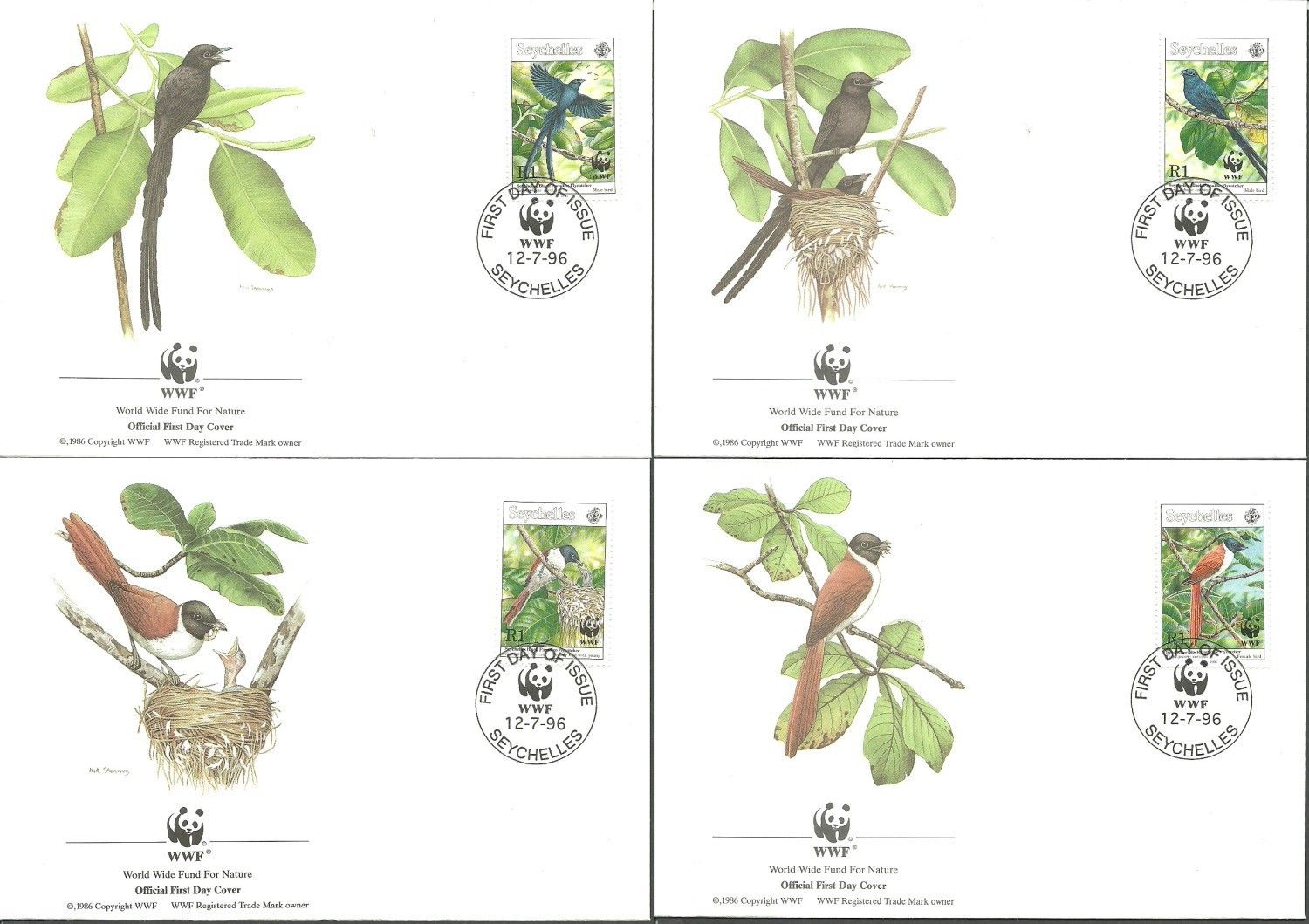 Znaczek Seszele 1996 Mi 798-801 FDC