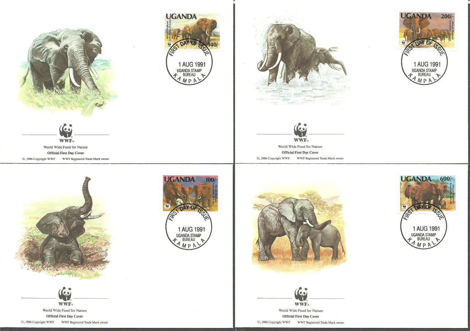 Znaczek Uganda 1991 Mi 960-963 FDC